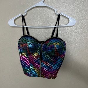 Mermaid cropped corset